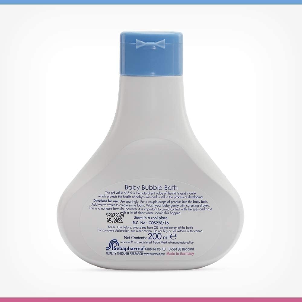 Sebamed Baby Bubble Bath|pH 5.5|With Chamomile|Soap Free|No Tears|200 ml (Pack of 3)