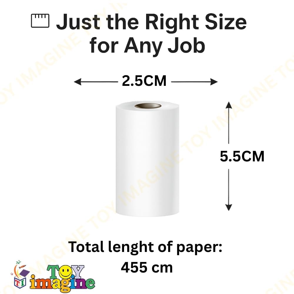 Toy Imagine 58mm Non-Sticky Thermal Printer Paper Roll, White, Pack of 10