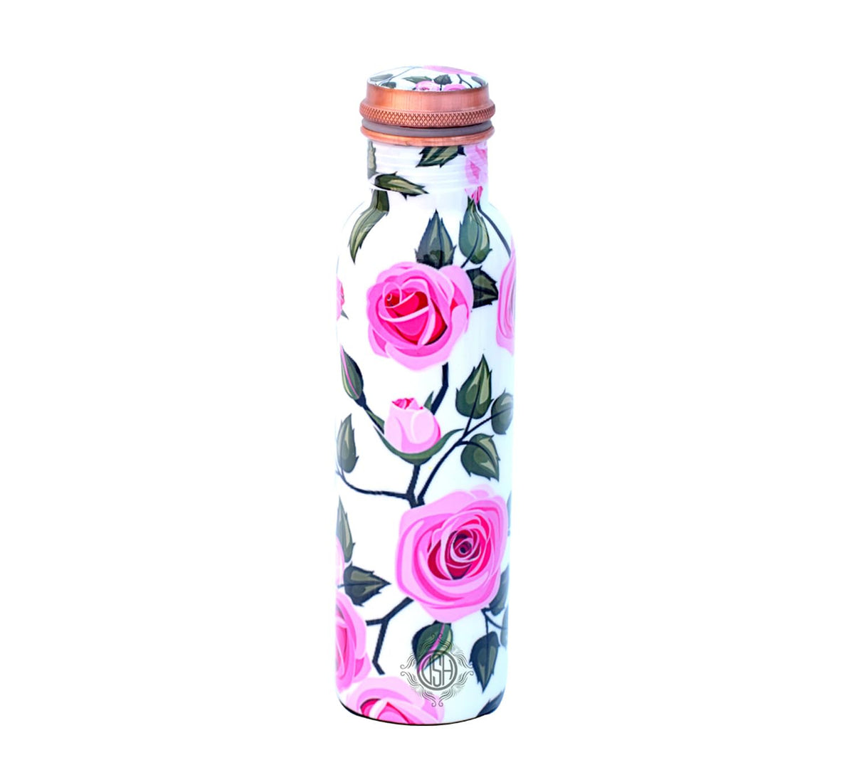 DSH Copper Bottles for 1 Litre Printed with Art Work, Travelling Purpose Bottles, Yoga Ayurveda Healing, 1000 ML (Design SM 2)