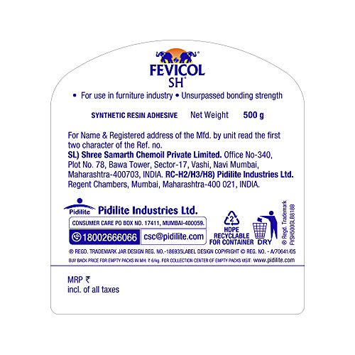 Pidilite Fevicol SH - Ultimate woodworking adhesive | Easy to use | Durable | Sets in 2-3 hours | 500g combos
