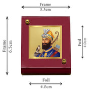 DIVINITI 24K Gold Plated Religious Car Dashboard Frame | Premium God Idol Frame for Car, Home Mandir & Office Table | Spiritual Gift, Decorative Showpiece | Guru Gobind Singh