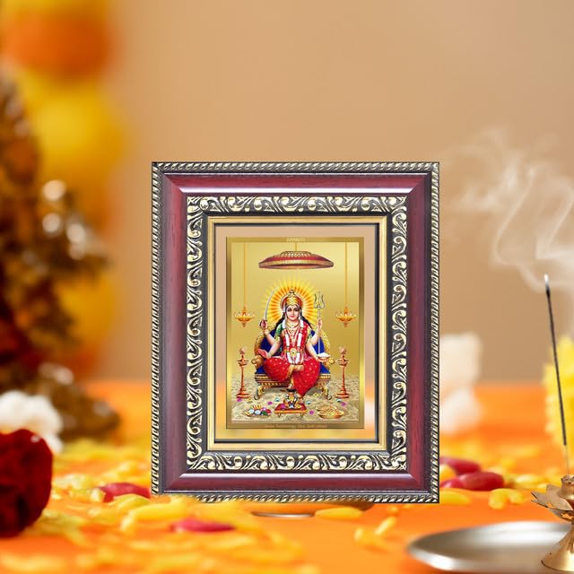 DIVINITI Santoshi Mata | Goddess of Contentment & Fulfilment Tabletop and Wall Frame in 24K Gold Plated Foil