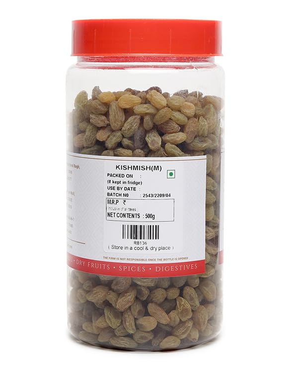 Roopak's PIK-N-PAY Kishmish 100% Fresh and Natural Dry Fruits Raisins Kismis Rich in Nutrients, Iron & Vitamin B | 500 Gram