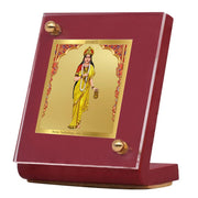 DIVINITI 24K Gold Plated Maa Brahmacharini Photo Frame for Car Dashboard |Premium Religious Idol for Home Office Pooja Room Decor & Spiritual Gift | Size 6 x 5.5 cm