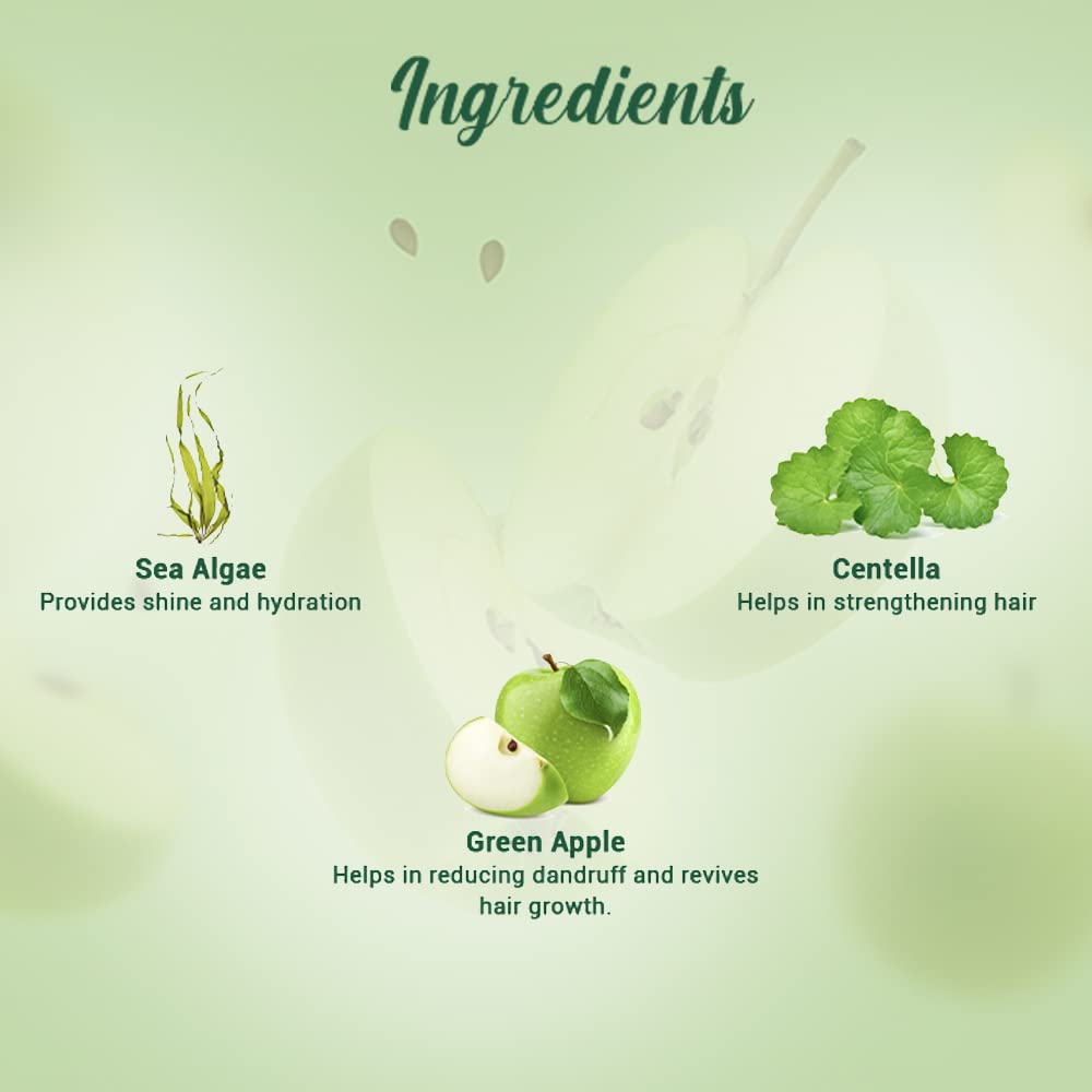 Biotique Green Apple Shine & Gloss Shampoo & Conditioner| Promotes Healthy, Shiny and Glossy Hair | Nourishes Scalp | Makes Hair Soft & Smooth |100% Botanical Extracts| All Skin Types | 120ml