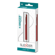 Hauser Slender Designer Metal Ball Pen Box Pack | Attractive Color Body With Stylish Metal Clip |Smooth Refillable Pen With Smudge Free Writing | Ideal For Gifting | Blue Ink, Pack of 1