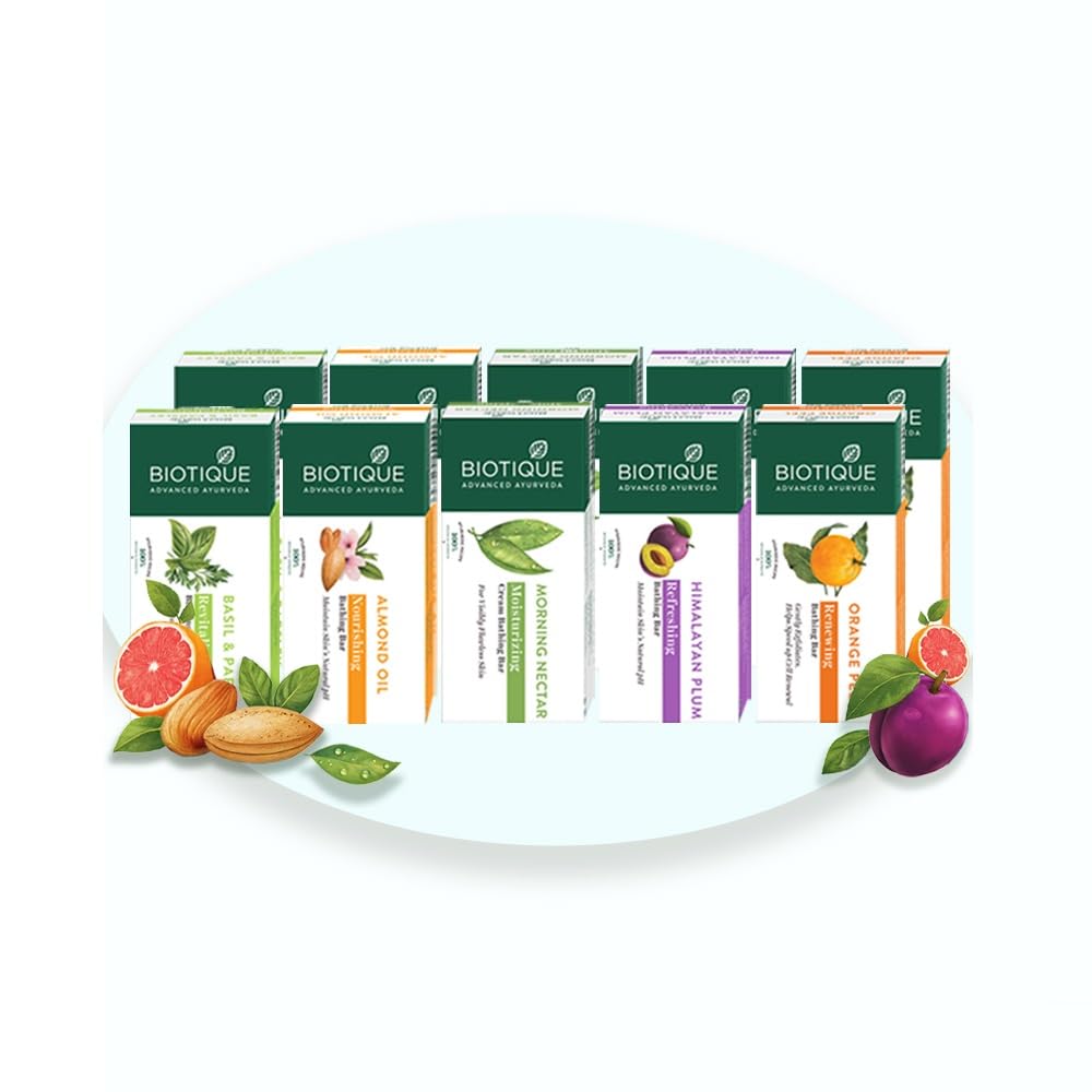 BIOTIQUE Bathing, Celebration Pack With 10 Refreshing & Nourishing Soap (10 x 150 g)