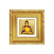 DIVINITI Lord Buddha 24K Gold Plated Foil Tabletop Photo Frame for Home Décor, Puja Room, Luxury Gifting | DG Frame 103 S1A (10x10 CM)