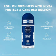NIVEA Men Fresh Woody Protect And Care Roll On, 50Ml, Pack Of 1