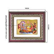 DIVINITI Lakshmi Vishnu Ananta 24K Gold Plated Foil Wall and Tabletop Photo Frame for Home Décor, Puja Room, Luxury Gifting | DG Frame 105 S1 (16x13.5 CM)