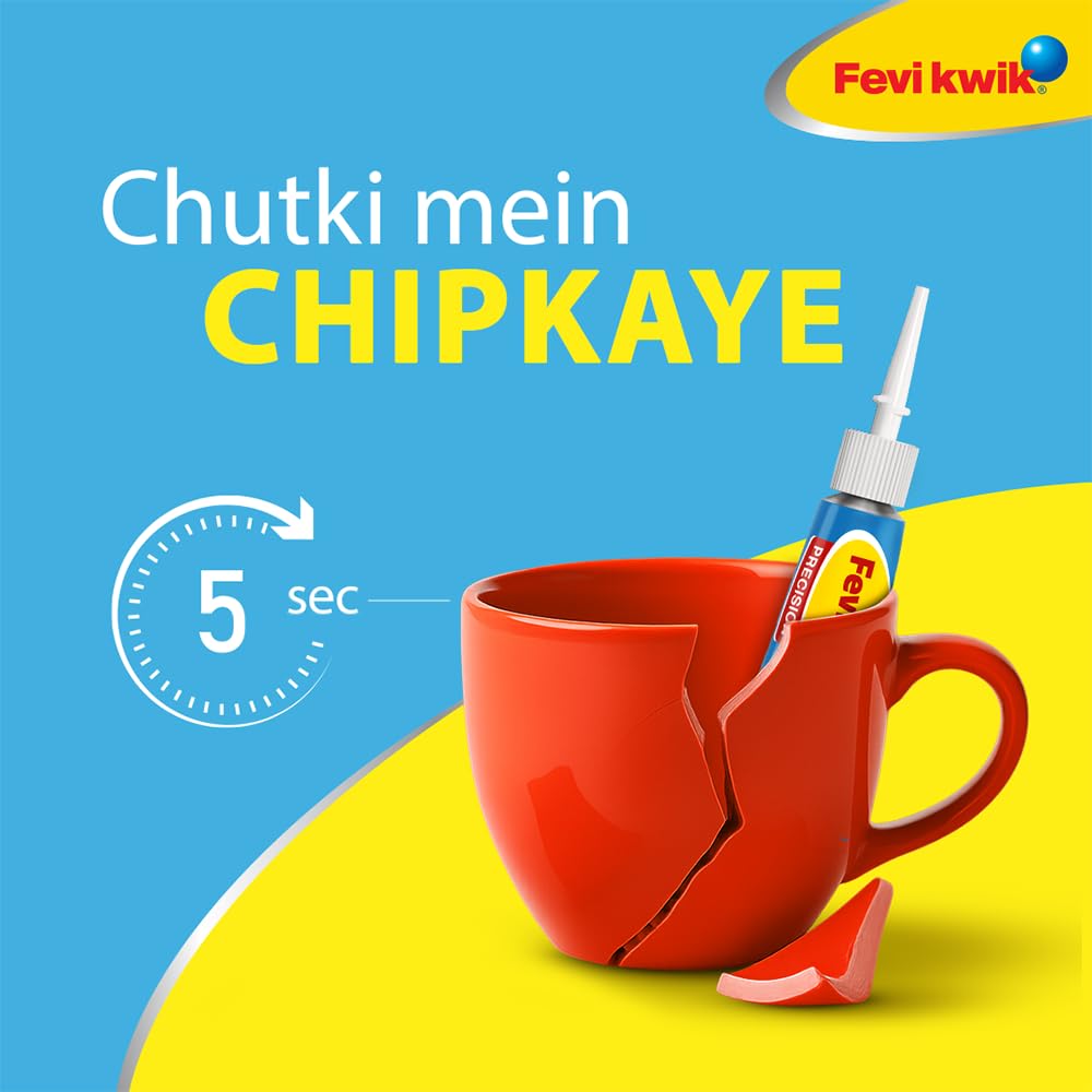 Pidilite Fevikwik Precision 3G | All Purpose Instant Glue For Accurate Repair | Longer Nozzle And Flow Control Tube | Ideal For Metal, Rubber, Ceramic, Glass | Pack Of 4