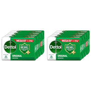 Dettol Original Bathing Soap Bar with 12 HR protective shield (800gm) | Kills 99.99% germs, 100g - Pack of 8