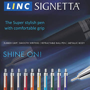 Linc Signetta 0.7 mm Retractable Ball Pens | Black Ink | Pack of 10