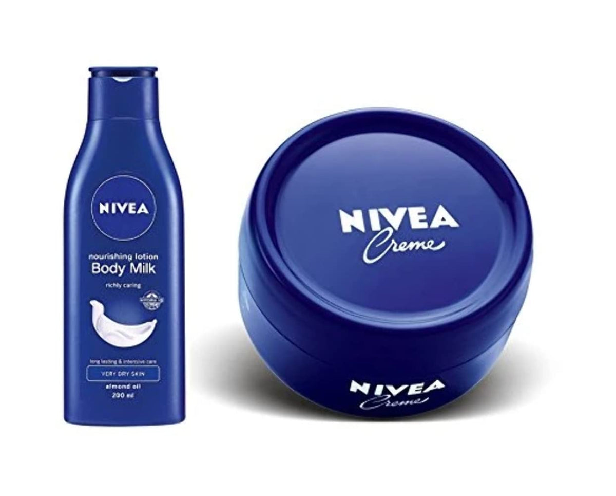 Nivea Nourishing Lotion Body Milk, 200ml + Nivea Crème 200ml