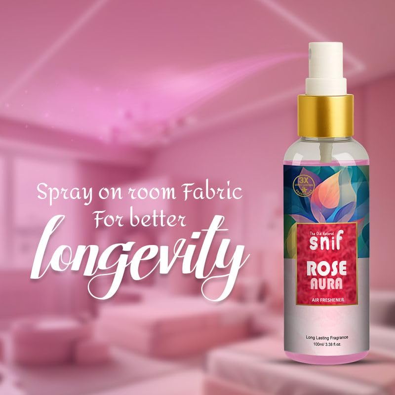 The Old Natural Snif Bloom Burst & Rose Aura Air Freshener Spray – 200ml | Uplifting Floral Aroma, Natural Air Freshener for Home, Office & Car Pack of 2 - Combo