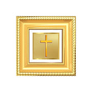 DIVINITI Holy Cross 24K Gold Plated Foil Tabletop Photo Frame for Home Décor, Prayer Room, Luxury Gifting | DG Frame 015 S1A (10x10 CM)