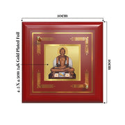 DIVINITI Intima Pure 24K Gold Plated Lord Mahavira Jain Sacred Frame – Luxury Home, Office & Prayer Décor | Premium Gold Foil Artwork in MDF Frame | Table Top Display (16 X 13.5 CM)