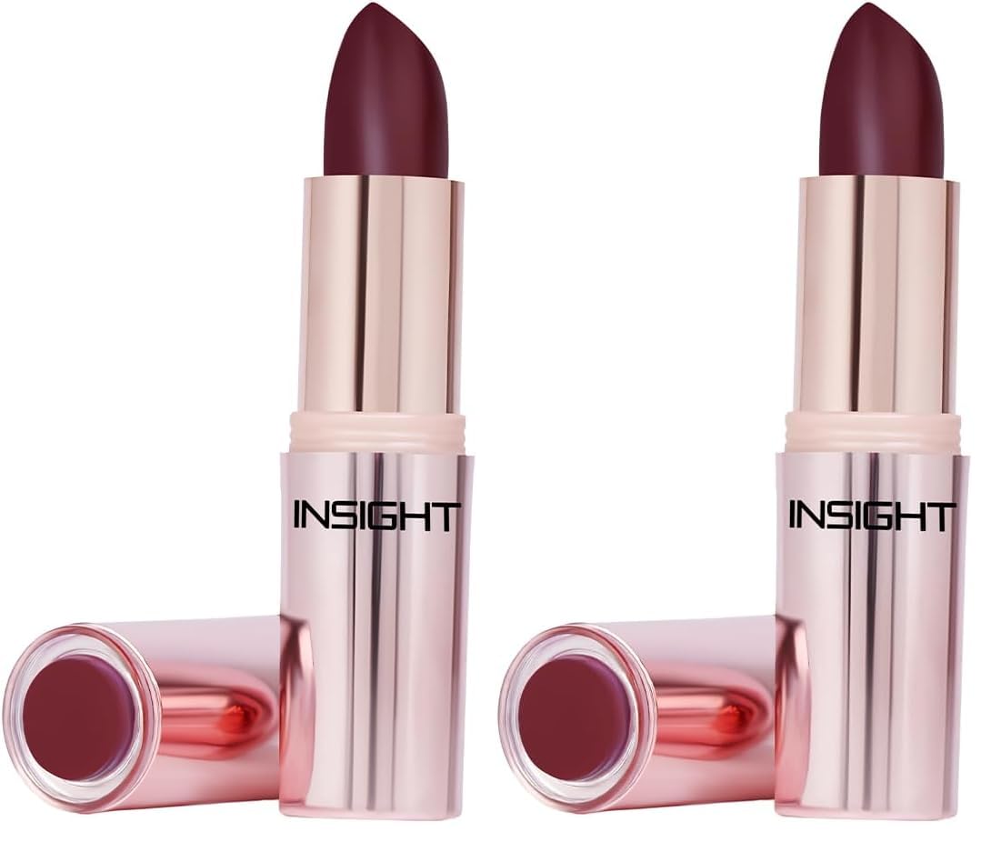 INSIGHT Hydra Fix Lipstick - Wine Stain| Semi Matte Finish | One Swipe Intense Pigmentation | Long Lasting | Lightweight | Hydrating Non Drying Formula - 4.2g (Pack of 2)