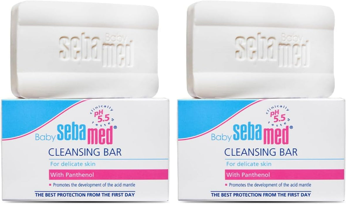 Baby Sebamed Cleansing Bar|pH 5.5 |Newborn bathing|Soap Free|Tear Free|150 gm (Pack of 2)
