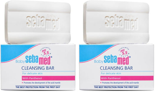 Baby Sebamed Cleansing Bar|pH 5.5 |Newborn bathing|Soap Free|Tear Free|150 gm (Pack of 2)