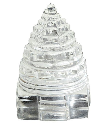 RUDRADIVINE Religious Item Lab Certified A1 Sphatik Shree Yantra Sculpture (12-15 g)
