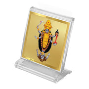 DIVINITI 24K Gold Plated Religious Car Dashboard Frame | Premium God Idol Frame for Car, Home Mandir & Office Table | Spiritual Gift, Decorative Showpiece | Maa Kali