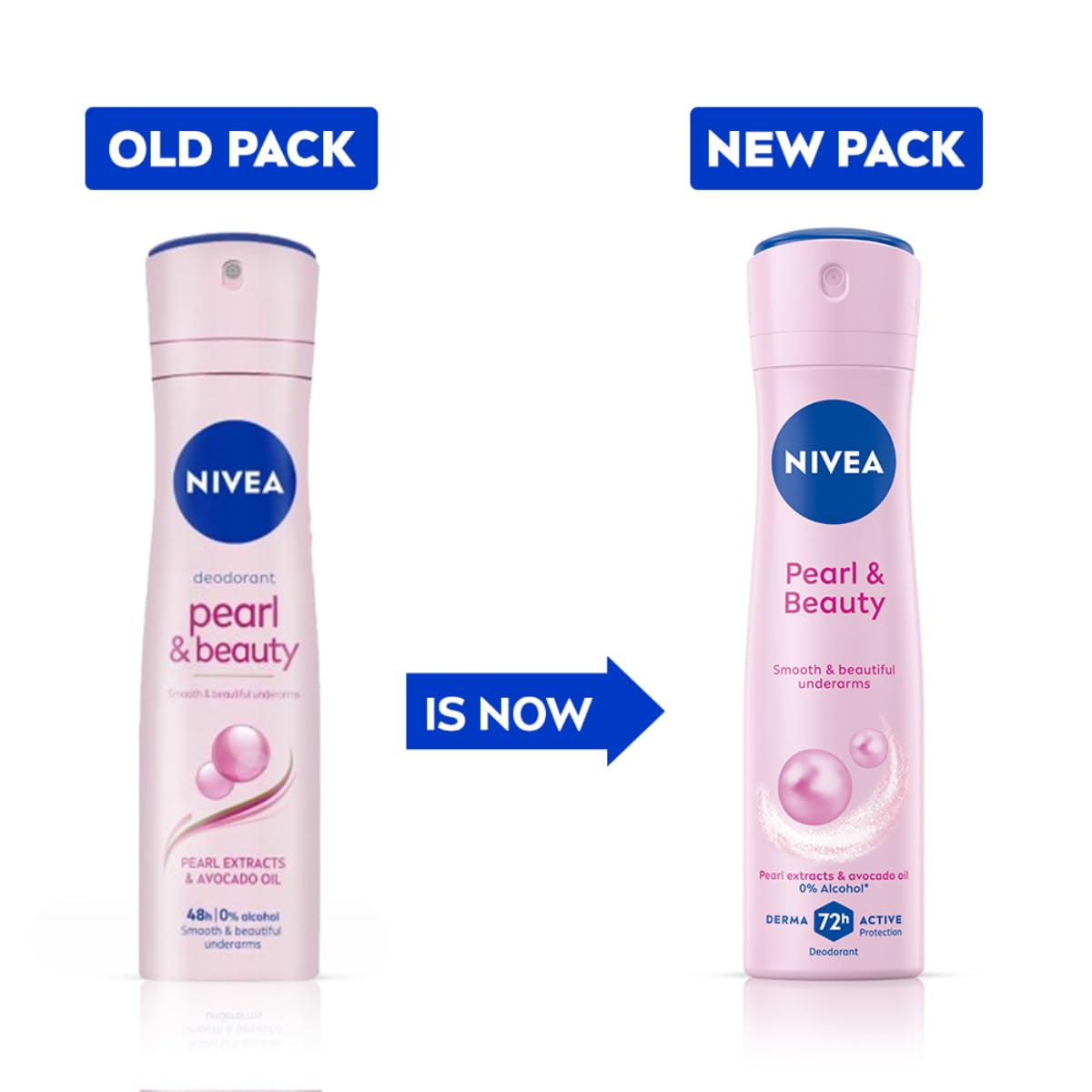 NIVEA Pearl & Beauty Deodorant Spray for Women, 72H Odour & Sweat Protection Underarm Deo, Smooth & Even Underarms, All Day Freshness, Body Odour Protection, Daily Use Body Spray & Deodorant, 150 ml