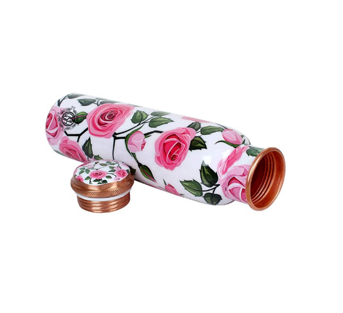 DSH Copper Bottles for 1 Litre Printed with Art Work, Travelling Purpose Bottles, Yoga Ayurveda Healing, 1000 ML (Design SM 2)
