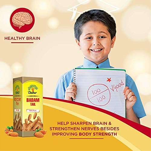 Dabur Badam Tail: Sweet Almond Oil | Rich in Vitamin - E for Healthy Skin, Hair and Body - 100ml