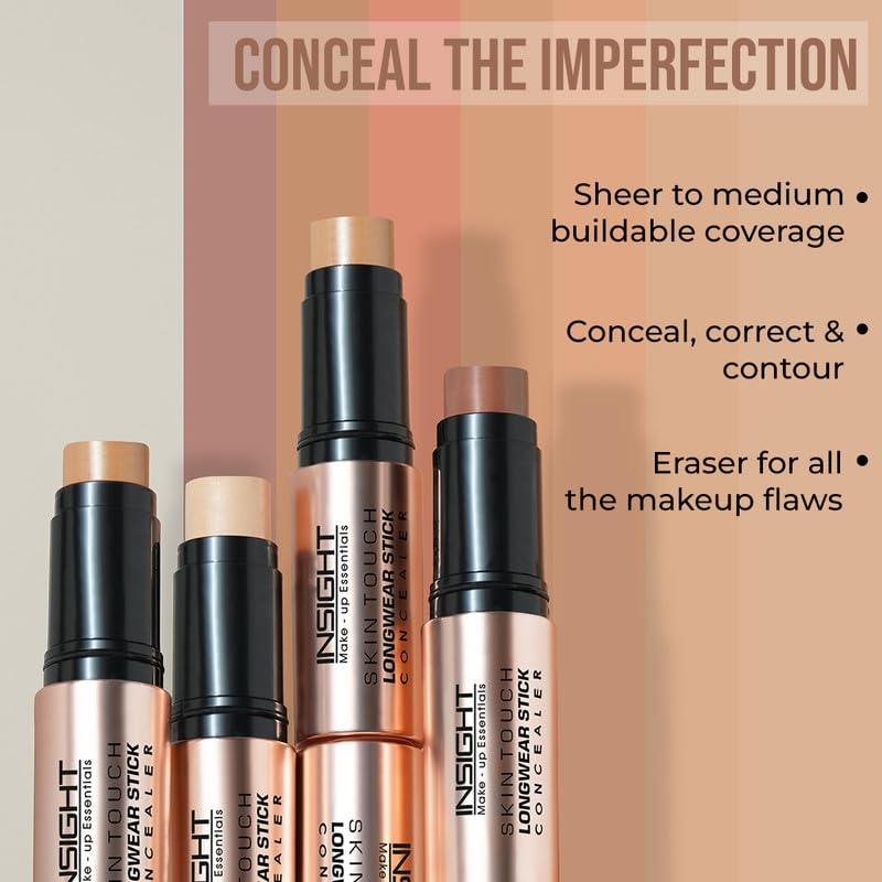 INSIGHT Skin Touch Longwear Concealer | Creamy Formula | Long Lasting | Waterproof | Lightweight | Buildable Coverage | Infused with Coffee Seed Oil & Mango Butter - (LNP15) 5g