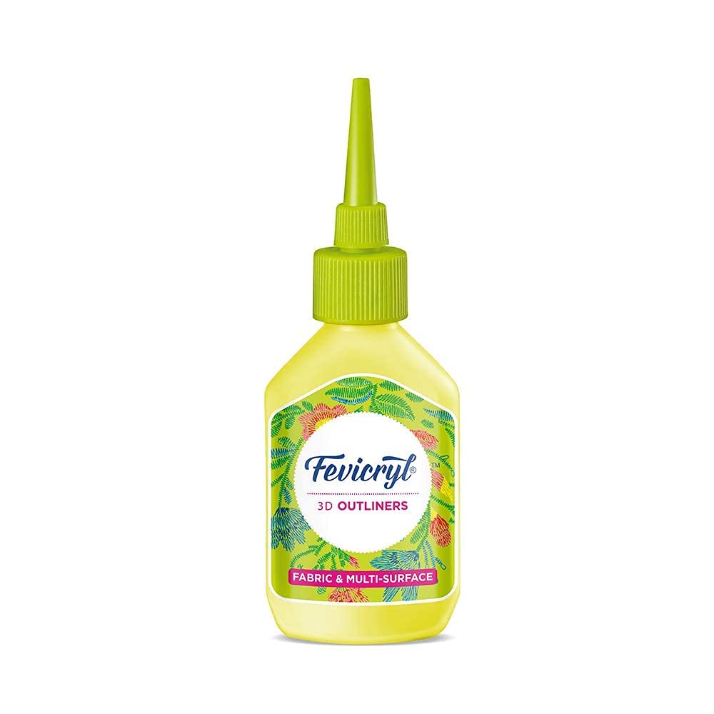 Fevicryl 3D Outliner Colours Fabric & Multi-Surface Paints, Pack of 10