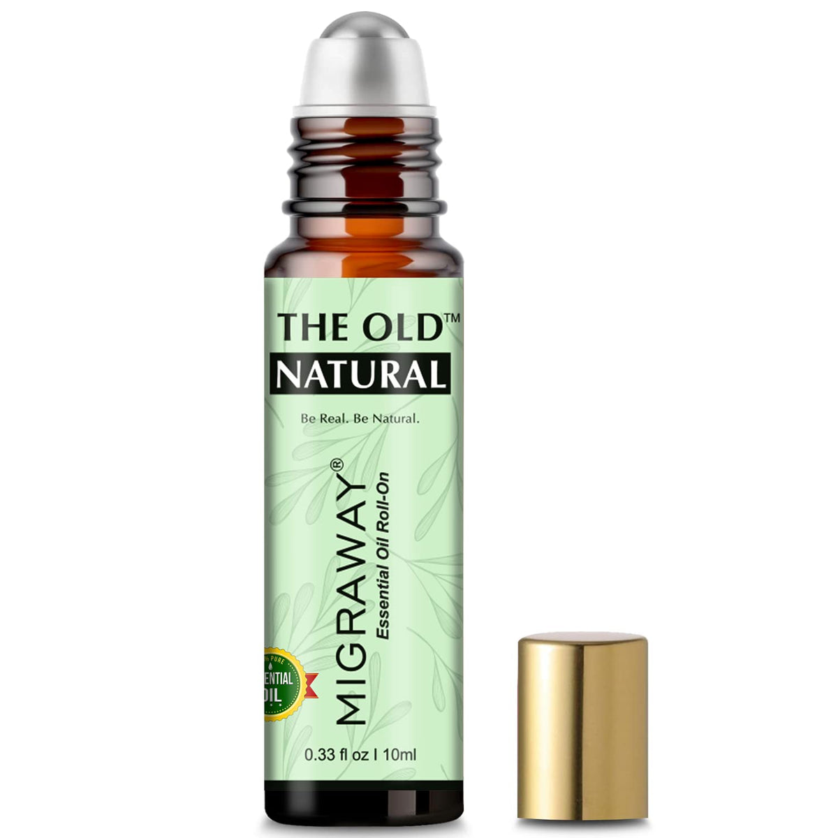 The Old Natural Migraway Roll On | Essential Oil Blend for Head Comfort, Relaxation & Stress Relief | Lavender, Rosemary, Chamomile, Brahmi & Lemongrass Oils | Travel Friendly Aromatherapy Roll On | 10ml
