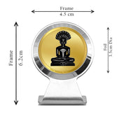 Diviniti Parshvanatha Gold Plated Metallic Car Frame, Table Decor| MCF 1CR Classic Parshvanatha and 24K Gold Plated Foil| Religious Frame for Pooja, Gifts Items (5.5 CM x 5.0 CM)