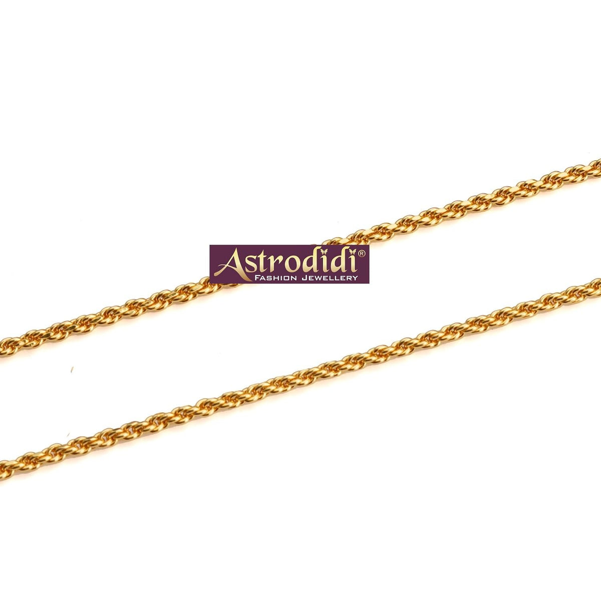 ASTRODIDI Gold Plated Chain | 24 Inch Stylish Light Weighted Golden Brass Neck Chain For Girls Women Men Boys (CHAIN-BALA-17)