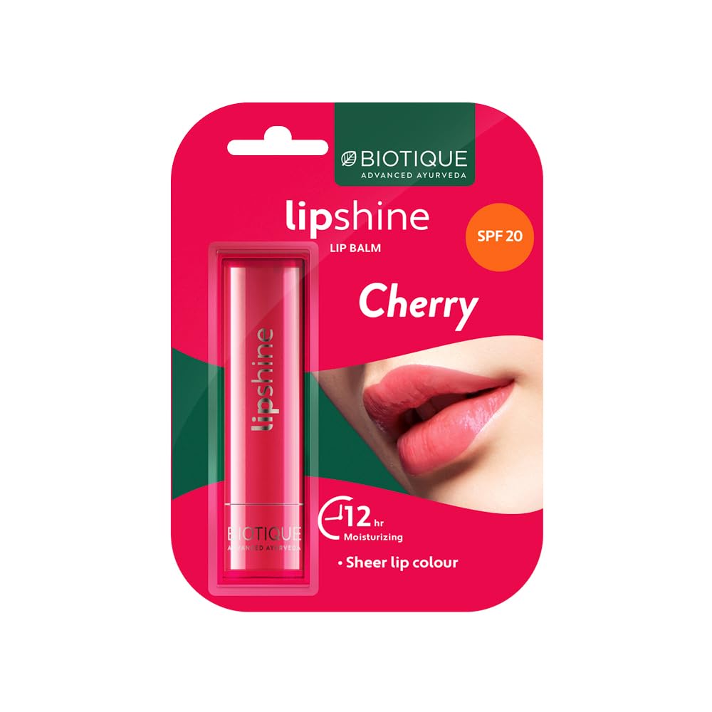 Biotique Natural Makeup Magikisses Lip Balm, Merry Cherry Red, 1 count