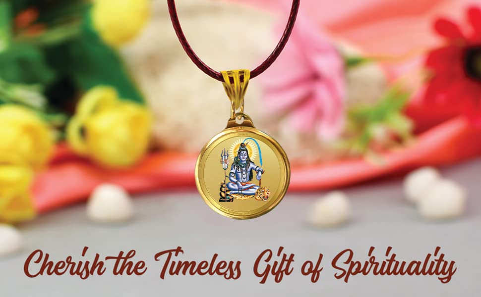 DIVINITI 24K Gold Plated Double-Sided Religious Pendant with Premium Gift Box, Spiritual Locket for Men & Women, Devotional Jewellery for Gifting & Everyday Wear | Shiva & Om-1