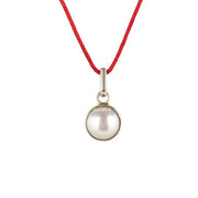 ASTRODIDI Stone Pearl Moti Silver Coated Pendant with Lab Report (5.25 Ratti)