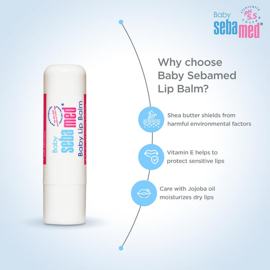 Sebamed Baby Lip Balm|Soft Baby Lips|With Shea butter, Jojoba Oil & Beeswax|4.8 gm (Pack of 3)
