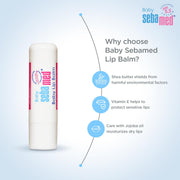 Baby Sebamed Lip Balm|Soft Baby Lips|With Shea butter, Jojoba Oil & Beeswax|4.8 gm (Pack of 2)