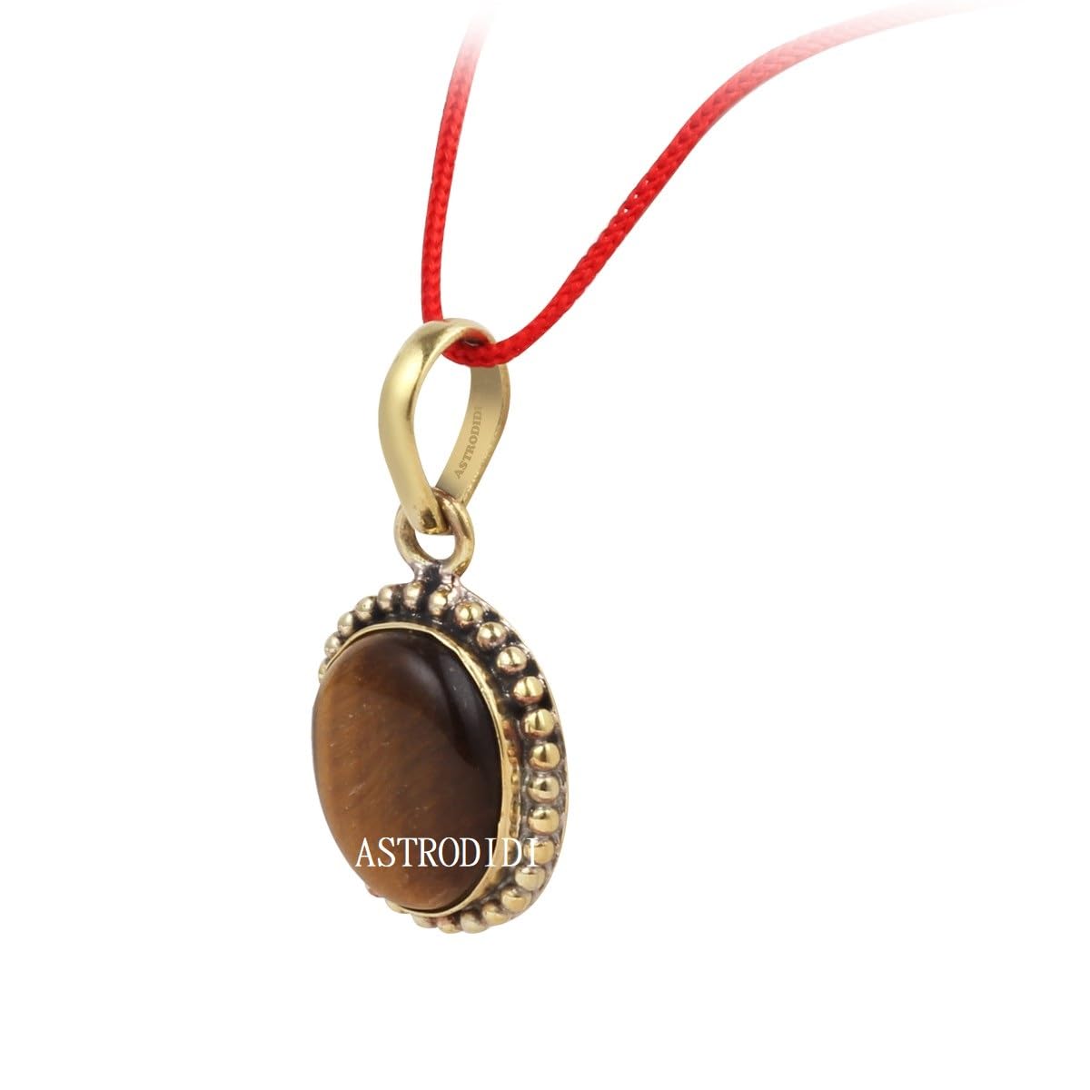 ASTRODIDI Tiger Eye Stone Pendant Original Lab Certified (Stone Weight 6-7 Carat) | Astrological Benefits and Healing Gemstone | Unisex Design for Men & Women