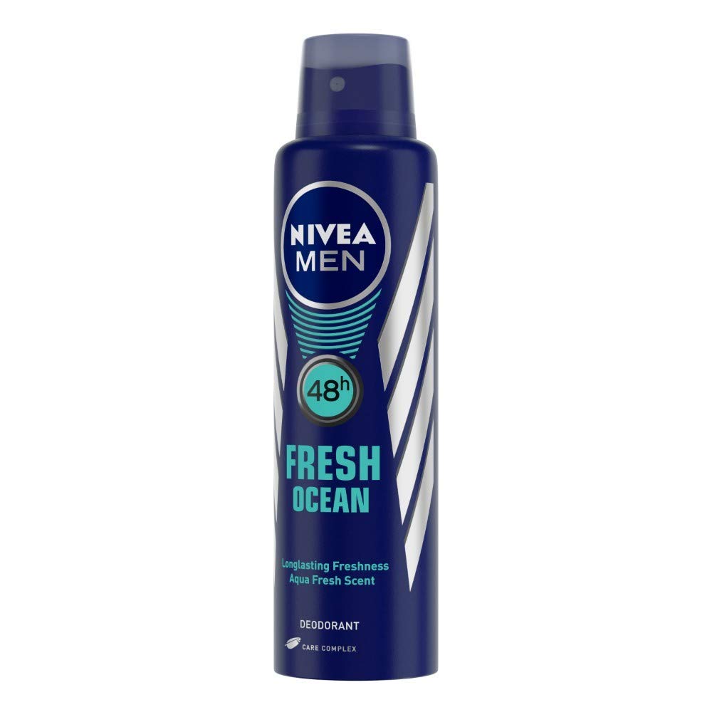 Nivea Men Deodorant Spray, Fresh Ocean , 150Ml And Deodorant Spray, Fresh Active Original , 150Ml, Pack Of 1