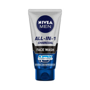 NIVEA MEN All in 1 Charcoal Face Wash | Natural Charcoal, Gluta, AHA & Vitamin C | Helps Reduce the Appearance of Tan | Removes Excess Oil and Minimizes Pores | For Bright Radiant Skin |50g