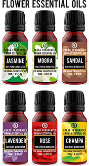 Parag Fragrances Fruits Essential Oils (6Pc x 15ml) Strawberry, Orange, Pineapple, Green Apple, Cocoa & Mango Essential Oils for Diffuser, Soap, Candle, Aromatherapy