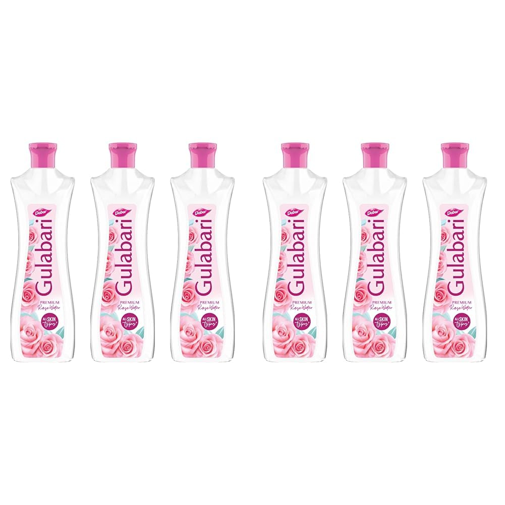 Dabur Gulabari Premium Rose Water - 400ml (Pack of 6) | With No Paraben | Cleanses, Hydrates & Moisturises Skin | Balances & Restores Skin's pH Levels | For All Skin Types