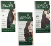 Biotique Bio Herbcolor 1N Natural Black, 50 g + 110 ml, Bio Herbcolor 3N Darkest Brown, 50 g + 110 ml and Bio Herbcolor 4N Brown, 50 g + 110 ml (Pack of 3)