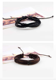 6pcs Latest Collection Genuine Leather Bracelet Wraps Casual Wear Skin Friendly Stylish Bracelets for Men Boys by Shining Diva Fashion