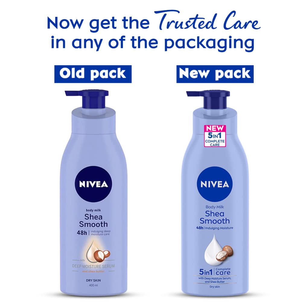 NIVEA SUN Protect and Moisture 125ml SPF 30 Sunscreen & NIVEA Shea Smooth 400ml Body Lotion