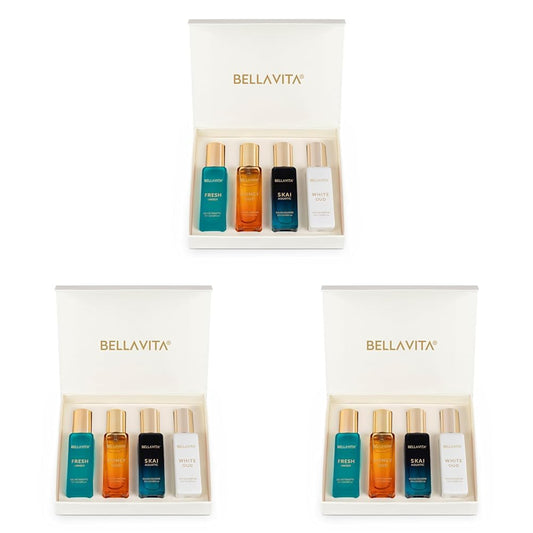 Bella Vita Luxury Unisex Liquid Eau De Parfum Gift Set 4 X 20Ml For Unisex With Skai, Fresh, Whiteoud, Honey Oud Perfume|Long Lasting Edp Fragrance Scent (Pack Of 3)