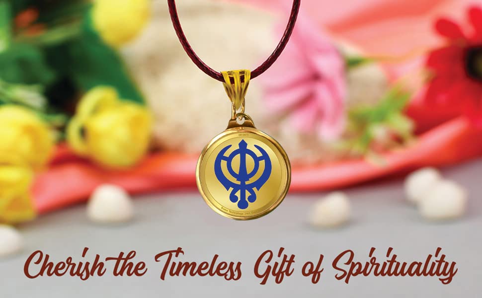 DIVINITI 24K Gold Plated Double-Sided Religious Pendant with Premium Gift Box, Spiritual Locket for Men & Women, Devotional Jewellery for Gifting & Everyday Wear | Khanda Sahib & Ek Onkar