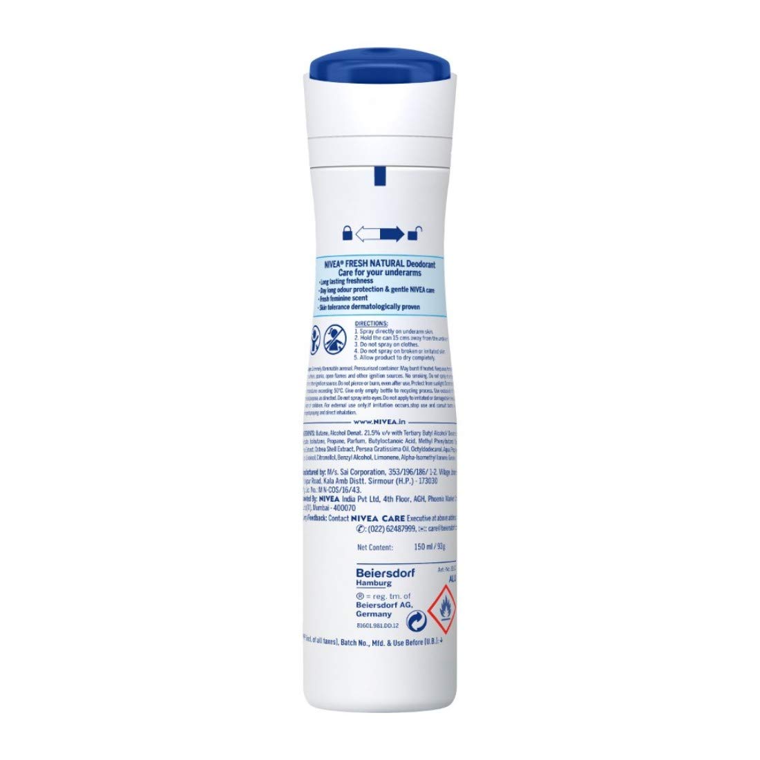 Nivea Deodorant Fresh Natural for Women, 150ml (Pack of 3, Spray)